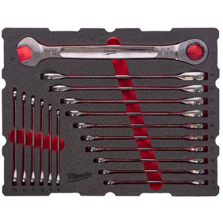 Packout™ Module Équipé Clés Mixtes À Cliquet Max Bite™ 17 Pcs 4932501872 Milwaukee