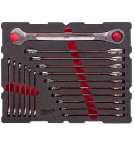 Packout™ Module Équipé Clés Mixtes À Cliquet Max Bite™ 17 Pcs 4932501872 Milwaukee