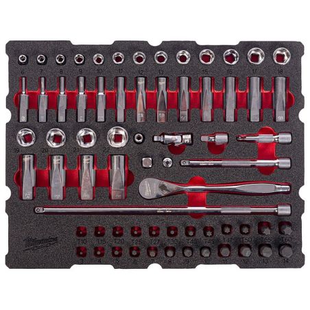 Packout™ Module Équipé Cliquet & Douilles 3/8" 67 Pcs 4932501868 Milwaukee