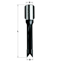 Vente de Mèches à mortaiser et percer pour défonceuses - D : 16 - L : 100 - S : M12x1 - Rotation : DROITE CMT, numéro 1695 / cm