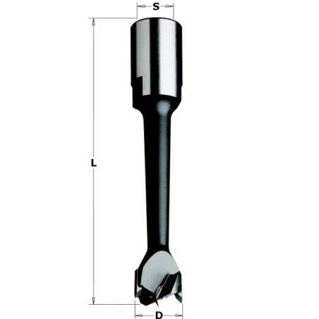Vente de Mèches à mortaiser et percer pour défonceuses - D : 22 - L : 100 - S : M12X1 - Rotation : DROITE CMT, numéro 1702 / cm