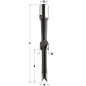 Mèches à mortaiser et percer pour défonceuses - d : 12 - D : 24 - l : 62 - L : 155 - S : M12x1 - Rotation : DROITE