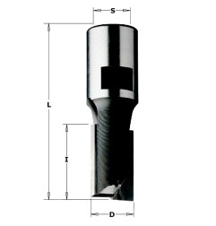 Mèches à défoncer pour défonceuses et mortaiseuses - D : 15 - l : 25 - L : 60 - S : M12x1 - Rotation : DROITE