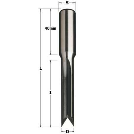 Mèches à coupes droites-gauches à mortaiser - D : 8 - l : 50 - L : 95 - S : 13 - Rotation : DROITE / GAUCHE