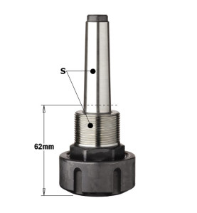 Vente de Mandrins à pinces ER32 avec queue conique MK2/MK3 - S : MK3/M30x1.5 - Pinces : ER32 - Rotation : DROITE CMT, numéro 186