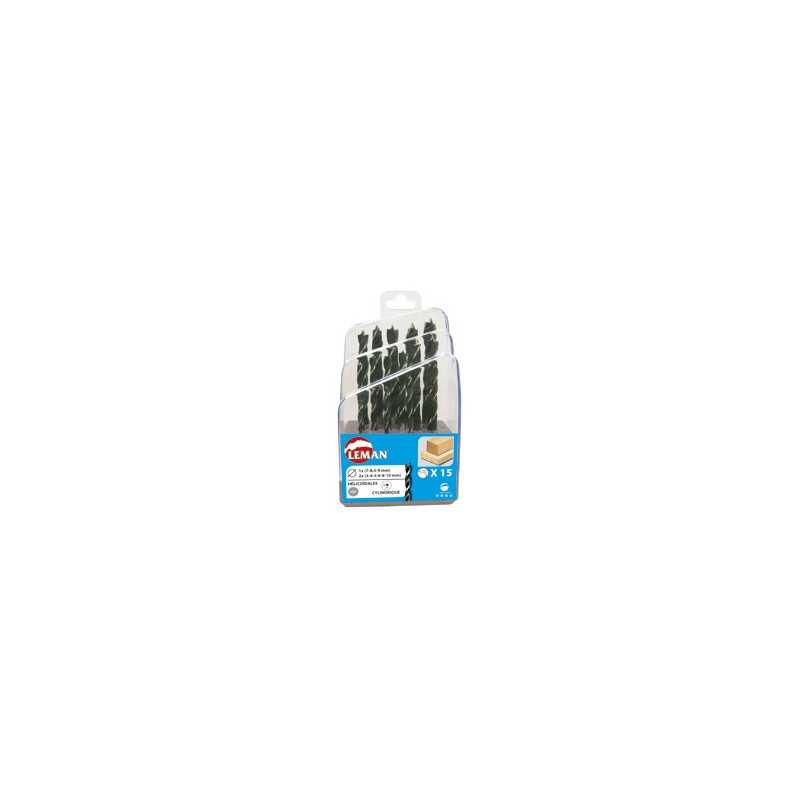 Coffret 15 Forets Coupe Helicoidale Pour Bois Acier ref 201.500.15 Leman