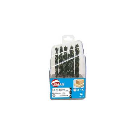 Vente de COFFRET 15 FORETS Acier COUPE HELICOIDALE pour Bois Leman, numéro 13801 / mn_201.500.15 à 25,83 €HT soit 30,99 €TTC. 