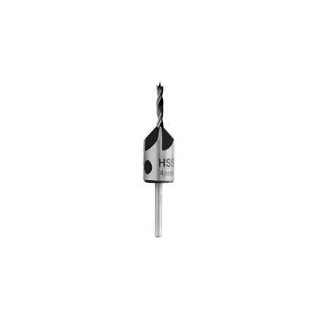 Foret Helicoidal Avec Fraisoir Acier D.4 Bois ref 203.504.00 Leman