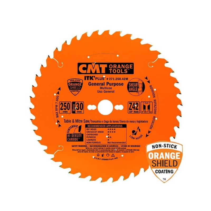 Lame carbure fine avec limiteurs dia 250 x 1.2 / 1.7 z.42 al 30 ref 27125042m