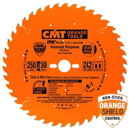 Vente de Lame carbure fine avec limiteurs dia 250 x 1.2 / 1.7 z.42 al 30 ref 27125042m CMT, numéro 1932 / cmt_27125042M à 65,8