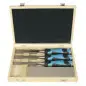 3 Ciseaux A Bois /Manche Bi-Mat L12/26/40 + Pierre Coffret ref 780.500.03 Leman