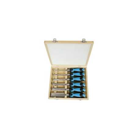 6 Ciseaux A Bois /Manche Bi-Mat L6/10/16/20/24/30 Coffret ref 780.500.06 Leman