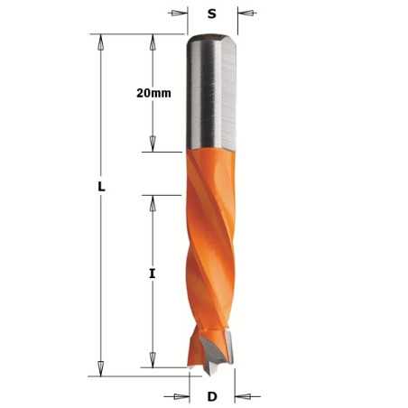 Mèches pour perceuses multi-broches - D : 5.55 - l : 30 - L : 55.5 - S : 8x20 - Rotation : DROITE