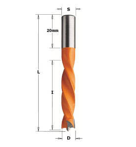 Vente de Mèches pour perceuses multi-broches - D : 5 - l : 40 - L : 67 - S : 8x20 - Rotation : DROITE CMT, numéro 1973 / cmt_307