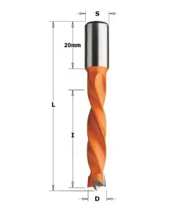 Vente de Mèches pour perceuses multi-broches - 309 - D : 4 - l : 43 - L : 70 - S : 10x20 - Rotation : DROITE CMT, numéro 2020 / 