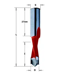 Vente de Mèches pour perceuses multi-broches - 310X - D : 8 - l : 27 - L : 57.5 - S : 10x27 - Rotation : GAUCHE CMT, numéro 2099
