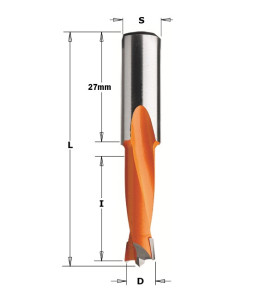 Vente de Mèches pour perceuses multi-broches - 310 - D : 8.2 - l : 27 - L : 57.5 - S : 10x27 - Rotation : GAUCHE CMT, numéro 210