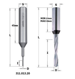 Mèches pour perceuses multi-broches - 311X - D : 6.35 (1/4") - l : 30 - L : 70 - S : 10x30 - Rotation : DROITE