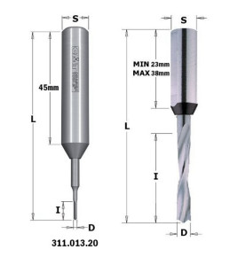 Vente de Mèches pour perceuses multi-broches - 311X - D : 8 - l : 35 - L : 70 - S : 10x25 - Rotation : DROITE CMT, numéro 2168 /