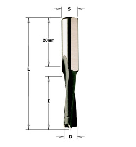 Vente de Mèches hélicoïdales pour machines mafell® et portatives - D : 10 - l : 30 - L : 58 - S : 8 - Rotation : DROITE CMT, num