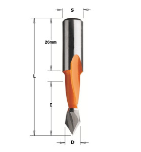 Vente de Mèches pour perceuses multi-broches pour trous débouchants - 313 - D : 5 - l : 27 - L : 57.5 - S : 10x26 - Rotation : G