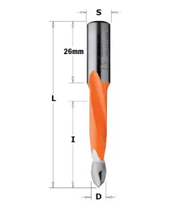 Vente de Mèches pour perceuses multi-broches pour trous débouchants - 314X - D : 8 - l : 35 - L : 70 - S : 10x26 - Rotation : GA