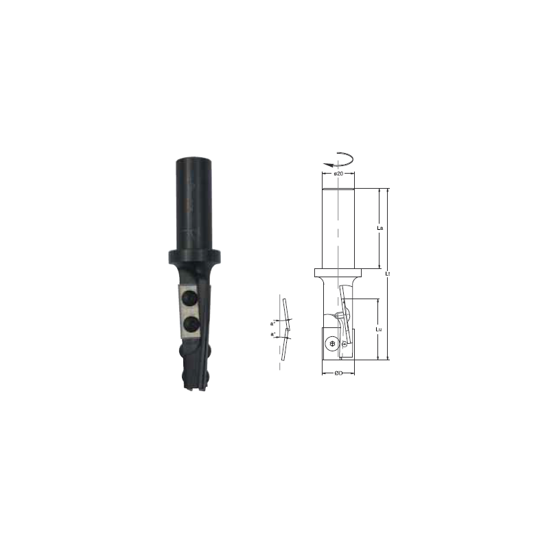 P.O. Cnc A Calibrer D20X58 Q20X50 Z2+2 Biaise Alternee Rot.Droite ref 403.20.2058 Leman