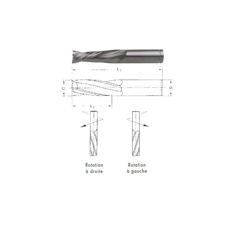 MECHE HM MASSIF DIAM.20X72X130 Z2 FINITION DROITE-NEGATIVE