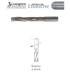 MECHE HM MASSIF DIAM.16X45/95X150 Z3 EBAUCHE DROITE-POSITIVE