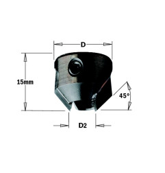 Vente de Fraisoirs pour mèches hélicoïdales - D2 : 9 - D : 18 - L : 15 - Rotation : GAUCHE CMT, numéro 2273 / cmt_31609012 à 22,