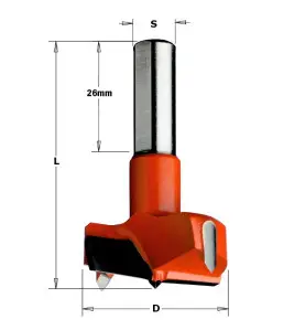 Vente de Mèches à façonner pour charnières - 317 - D : 14 - L : 57.5 - S : 10x26 - Rotation : DROITE CMT, numéro 2278 / cmt_3171