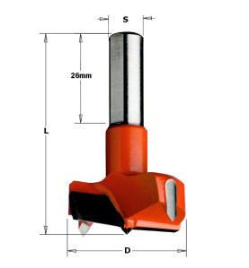 Vente de Mèches à façonner pour charnières - 317 - D : 34 - L : 57.5 - S : 10x26 - Rotation : DROITE CMT, numéro 2308 / cmt_3173