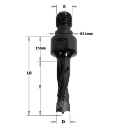 Vente de Mèches à queue filetée - D : 8 - l : 40 - LB : 55 - S : M10/11x4 - Rotation : DROITE CMT, numéro 2330 / cmt_33908011 à