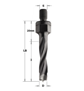 Vente de Mèches à queue filetée - D : 5 - l : 43 - LB : 63 - S : M8 - Rotation : DROITE CMT, numéro 2345 / cmt_34405011 à 31,66 