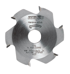 Vente de Fraise à disque, 100 x 4 x 22 mm, 6 dents, carbure Mafell, numéro 15613 / mafell_076905 à 46,24 €HT soit 55,49 €TTC. 