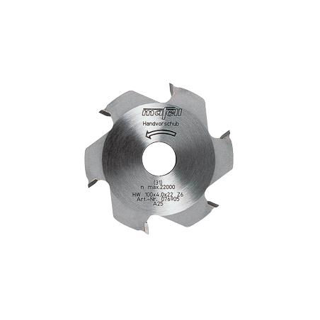 Vente de Fraise à disque, 100 x 4 x 22 mm, 6 dents, carbure Mafell, numéro 15613 / mafell_076905 à 46,24 €HT soit 55,49 €TTC. 