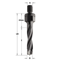 Vente de Mèches à queue filetée - D : 8 - l : 43 - LB : 63 - S : M8 - Rotation : GAUCHE CMT, numéro 2350 / cmt_34408012 à 32,08 