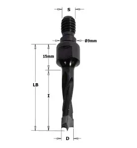 Vente de Mèches à queue filetée - D : 5 - l : 30 - LB : 45 - S : M8/9 - Rotation : DROITE CMT, numéro 2366 / cmt_35205011 à 26,6