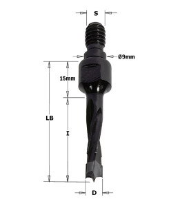 Vente de Mèches à queue filetée - D : 5 - l : 30 - LB : 45 - S : M8/9 - Rotation : GAUCHE CMT, numéro 2367 / cmt_35205012 à 26,6