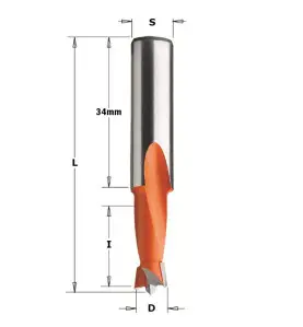 Vente de Mèches pour perceuses multi-broches - D : 8 - l : 18 - L : 57.5 - S : 10x34 - Rotation : DROITE CMT, numéro 2370 / cmt_