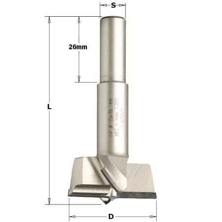 Vente de Mèches à façonner pour charnières - D : 15 - L : 70 - S : 10x26 - Rotation : GAUCHE CMT, numéro 2433 / cmt_36915062 à 3