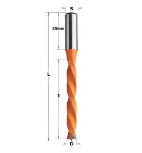 Vente de Mèches pour perceuses multi-broches - 372 - D : 10 - l : 65 - L : 105 - S : 10x30 - Rotation : DROITE CMT, numéro 2468 