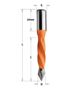 Vente de Mèches pour perceuses multi-broches pour trous débouchants - 375 - D : 5 - l : 40 - L : 70 - S : 10x20 - Rotation : DRO