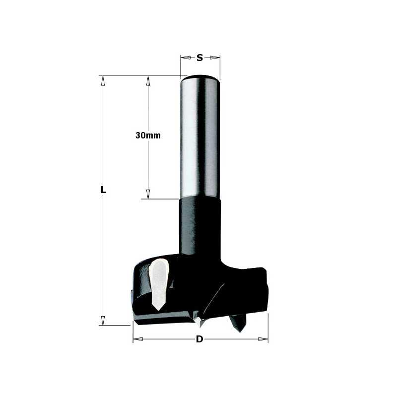 Mèches à façonner carbure à queue (8mm) cylindrique pour défonceuse - D : 20 - L : 60 - S : 8 - Rotation : DROITE