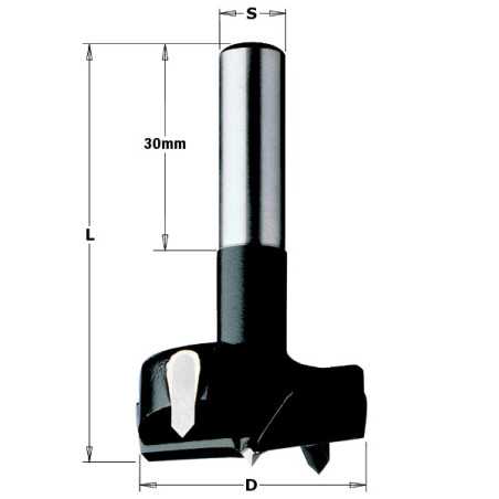 Vente de Mèches à façonner carbure à queue (8mm) cylindrique pour défonceuse - D : 35 - L : 60 - S : 12.7 - Rotation : DROITE CM
