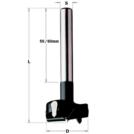Mèches à façonner carbure à queue (10mm) cylindrique - D : 21 - L : 90 - S : 10x60 - Rotation : DROITE