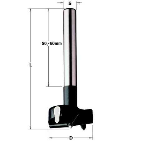 Vente de Mèches à façonner carbure à queue (10mm) cylindrique - D : 21 - L : 90 - S : 10x60 - Rotation : DROITE CMT, numéro 2563