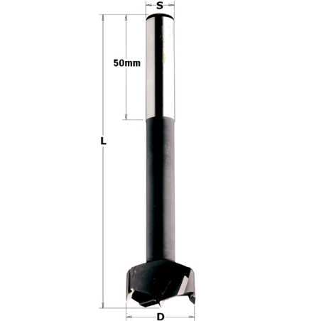 Mèches à façonner carbure à queue (13mm) cylindrique - D : 50 - L : 130 - S : 13 - Rotation : DROITE