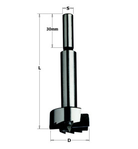 Vente de Mèches à façonner à queue cylindrique Forstner - D : 19.05 - L : 90 - S : 9.52 - Rotation : DROITE CMT, numéro 2714 / c