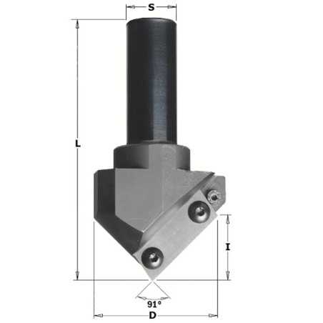 Vente de Porte-outils CN folding - D : 52 - l : 25 - L : 102 - S : 20 - A : 91° - Rotation : DROITE CMT, numéro 2742 / cmt_66310